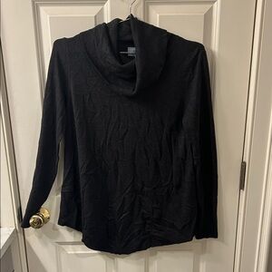 Joan Vass Black Cowl Neck Sweater